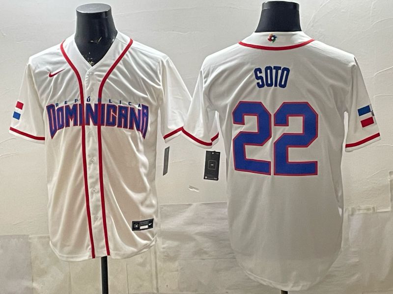 Men 2026 World Cub #22 Soto White Game Nike MLB Jersey style 001